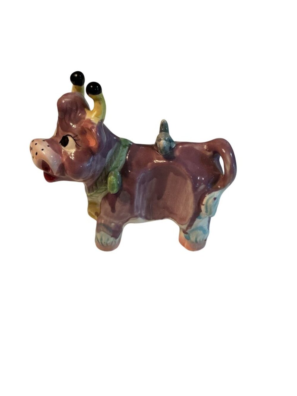 Vintage Thames Whimsical Ceramic Cow Figurine Colorful Mid-Century Decor - Picture 2 of 8